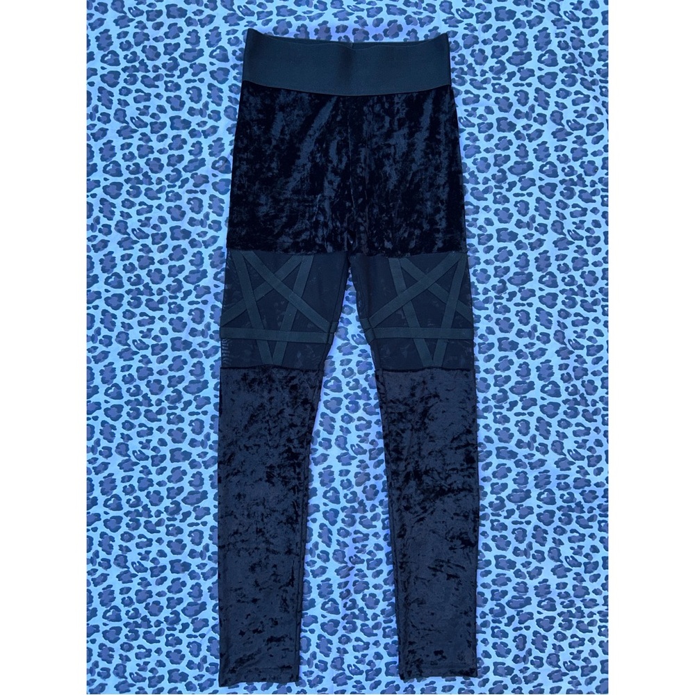 killstar pentagram crushed velvet leggings